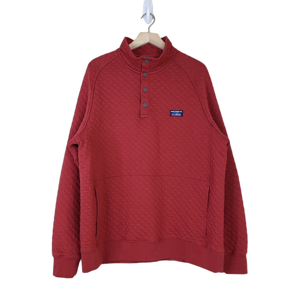 L.L Bean Mens XL Regular Quilted Mockneck Sweatshirt
